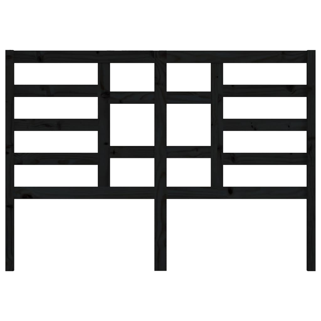 Tăblie de pat, negru, 126x4x104 cm, lemn masiv de pin GartenMobel Dekor