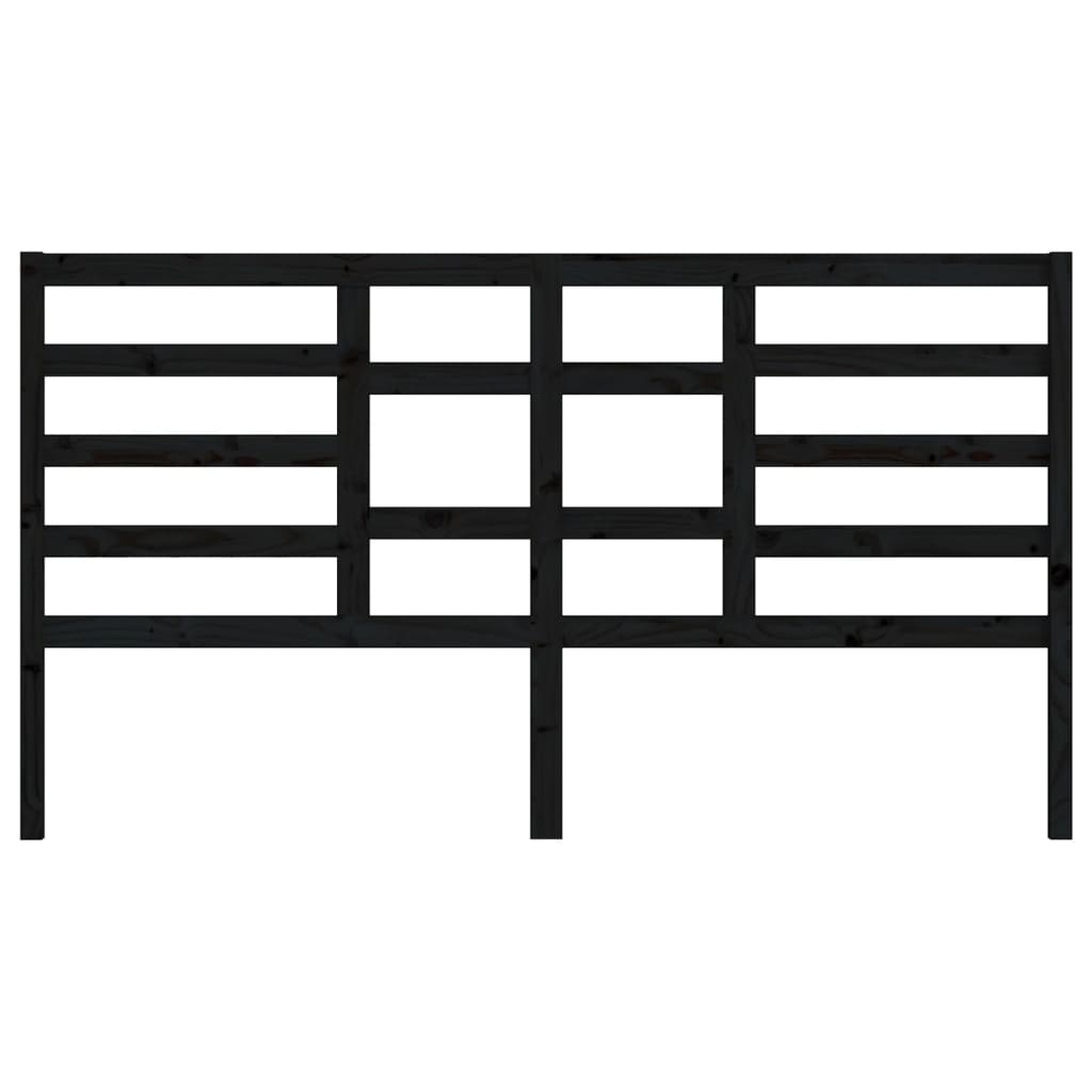 Tăblie de pat, negru, 206x4x104 cm, lemn masiv de pin GartenMobel Dekor