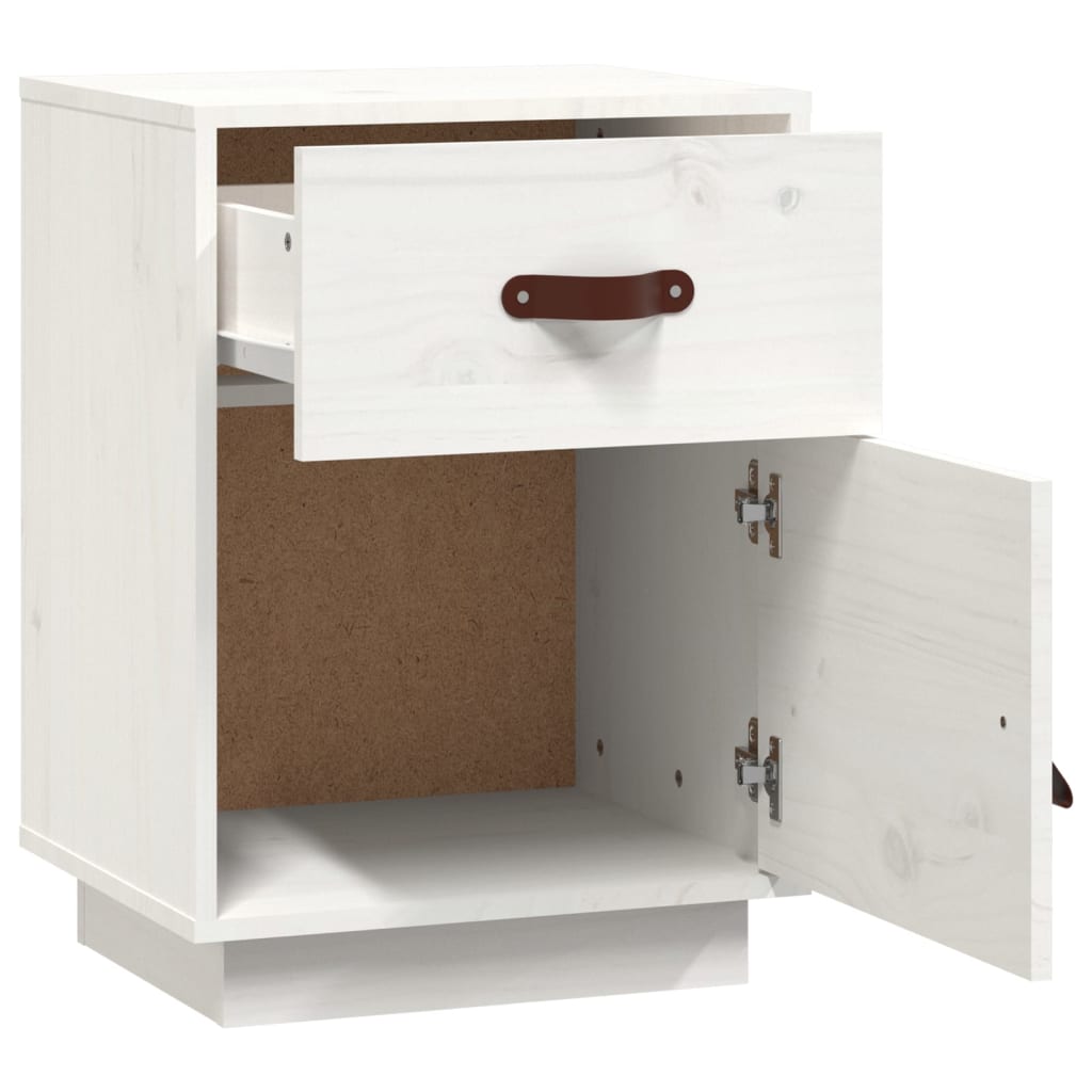 Noptieră, alb, 40x34x55 cm, lemn masiv de pin GartenMobel Dekor