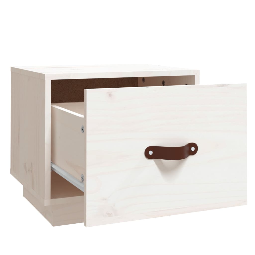 Noptiere, 2 buc., alb, 40x34x35 cm, lemn masiv de pin GartenMobel Dekor