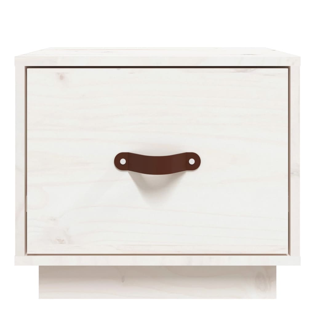 Noptiere, 2 buc., alb, 40x34x35 cm, lemn masiv de pin GartenMobel Dekor