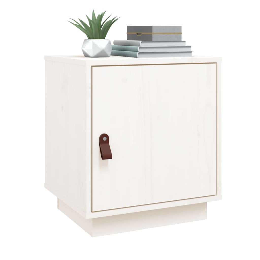 Noptiere, 2 buc., alb, 40x34x45 cm, lemn masiv de pin GartenMobel Dekor