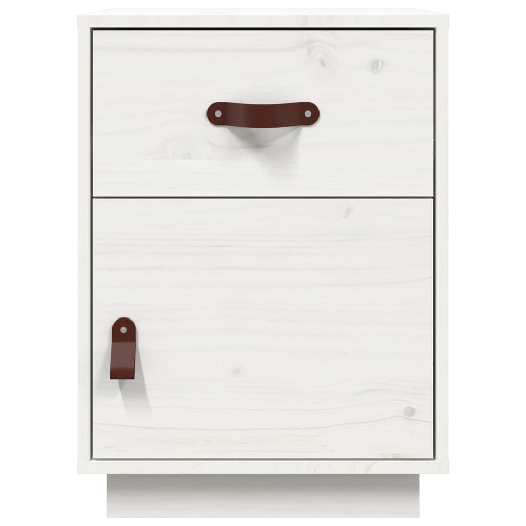 Noptiere, 2 buc., alb, 40x34x55 cm, lemn masiv de pin GartenMobel Dekor