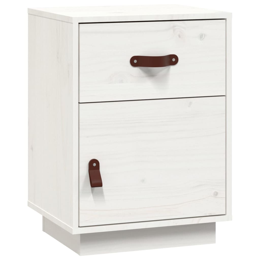 Noptiere, 2 buc., alb, 40x34x55 cm, lemn masiv de pin GartenMobel Dekor
