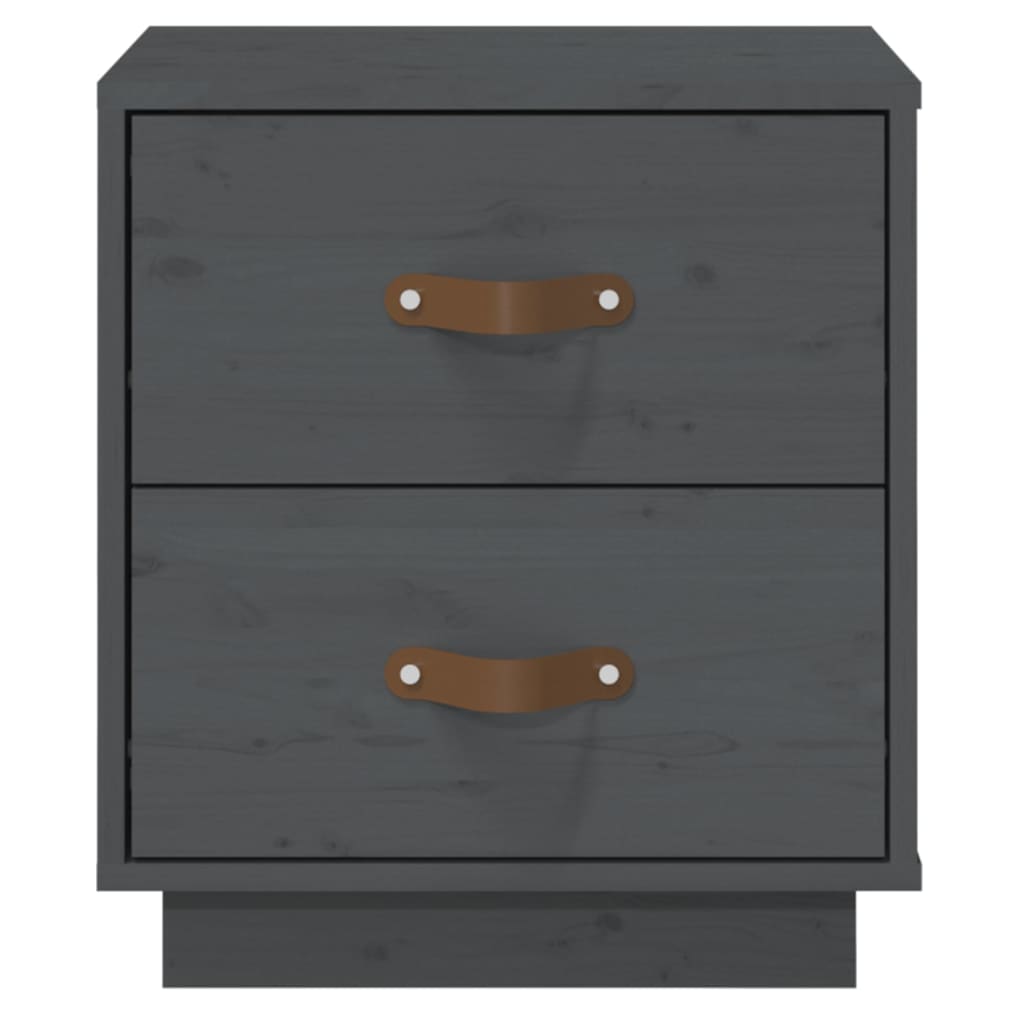 Noptiere, 2 buc., gri, 40x34x45 cm, lemn masiv de pin GartenMobel Dekor