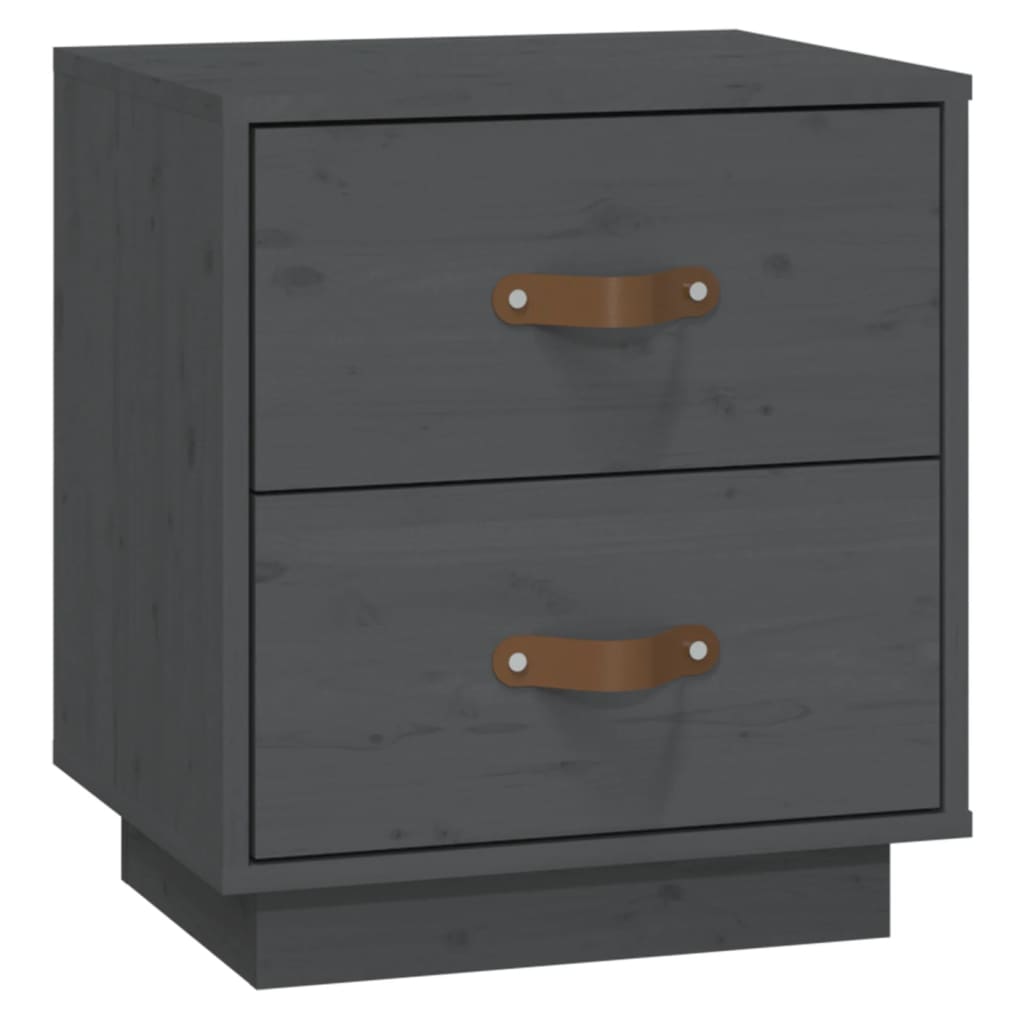 Noptiere, 2 buc., gri, 40x34x45 cm, lemn masiv de pin GartenMobel Dekor