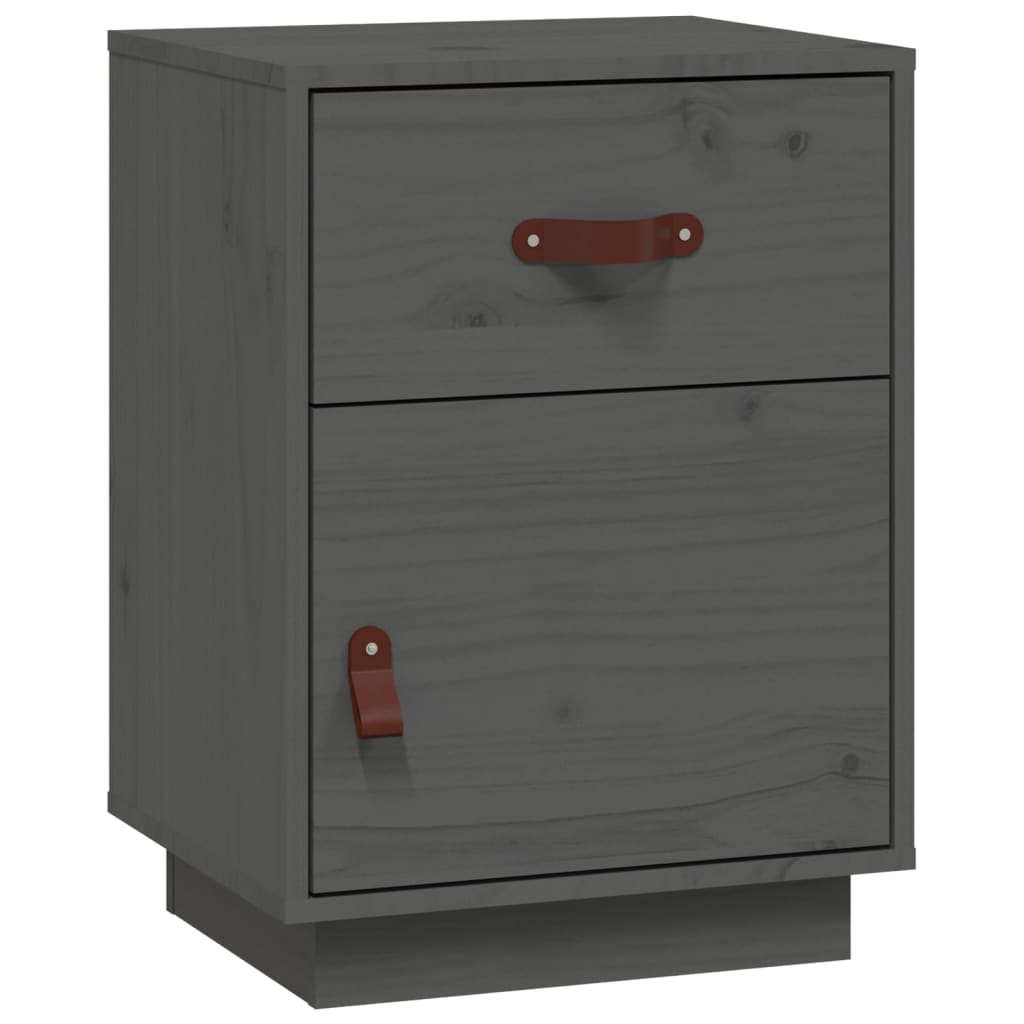 Noptiere, 2 buc., gri, 40x34x55 cm, lemn masiv de pin GartenMobel Dekor