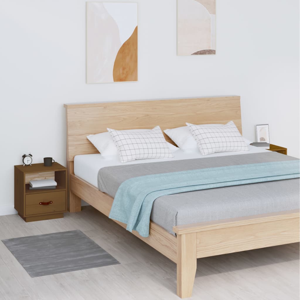 Noptiere, 2 buc., maro miere, 40x34x45 cm, lemn masiv de pin GartenMobel Dekor