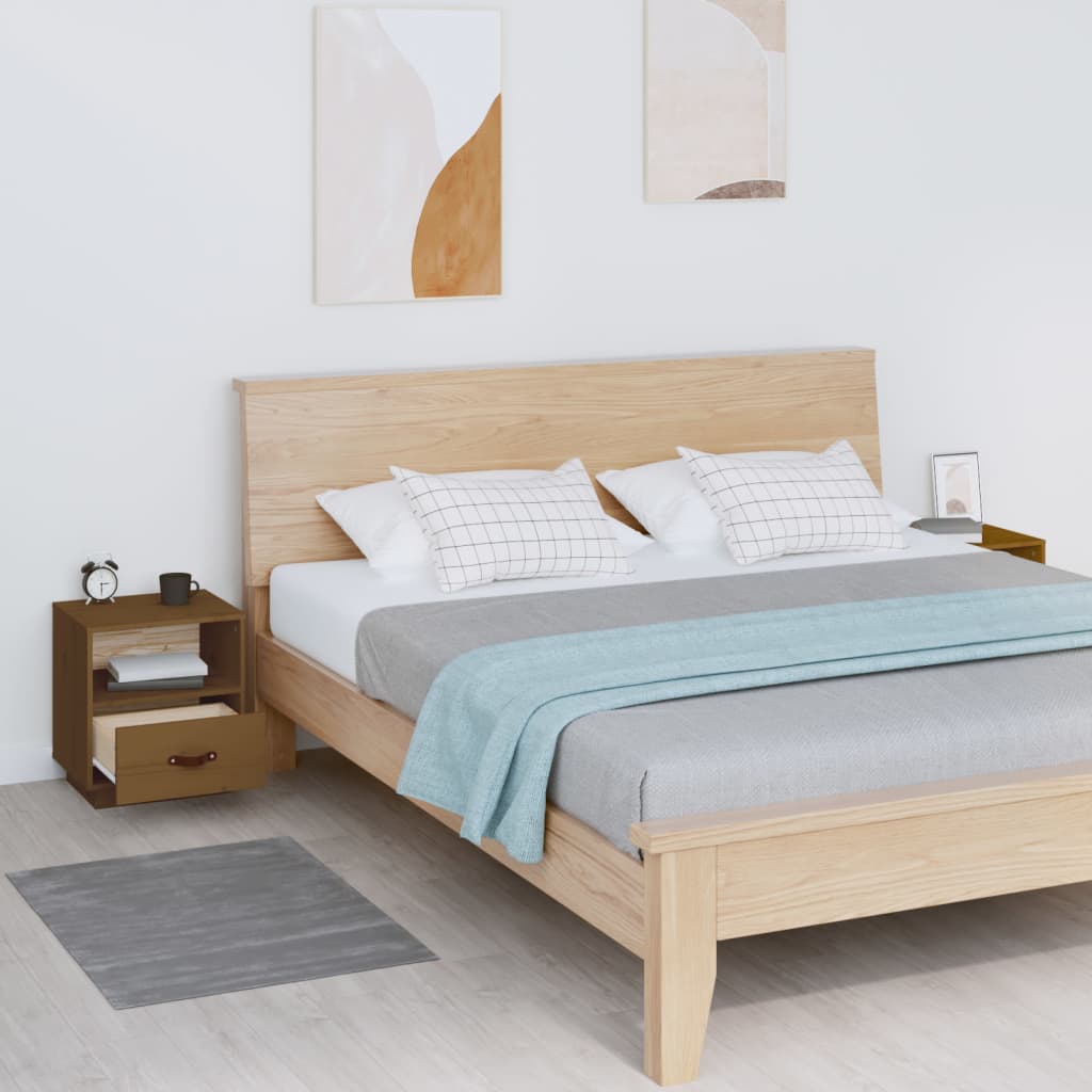 Noptiere, 2 buc., maro miere, 40x34x45 cm, lemn masiv de pin GartenMobel Dekor