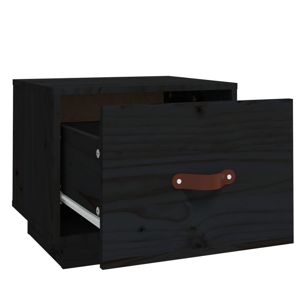 Noptiere, 2 buc., negru, 40x34x35 cm, lemn masiv de pin GartenMobel Dekor