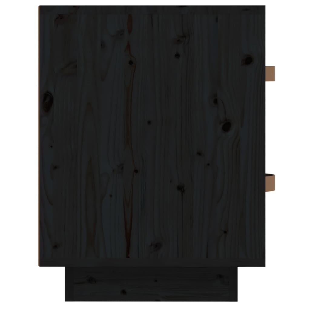 Noptiere, 2 buc., negru, 40x34x45 cm, lemn masiv de pin GartenMobel Dekor