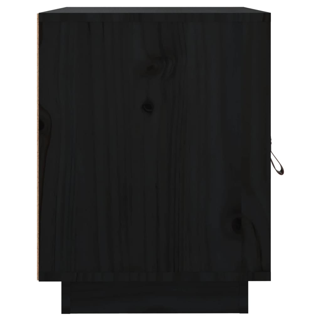 Noptiere, 2 buc., negru, 40x34x45 cm, lemn masiv de pin GartenMobel Dekor