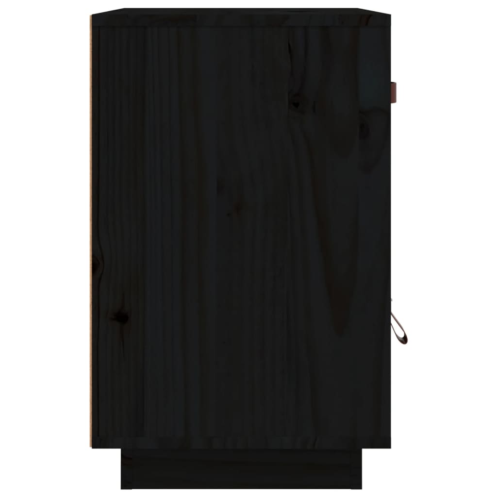 Noptiere, 2 buc., negru, 40x34x55 cm, lemn masiv de pin GartenMobel Dekor