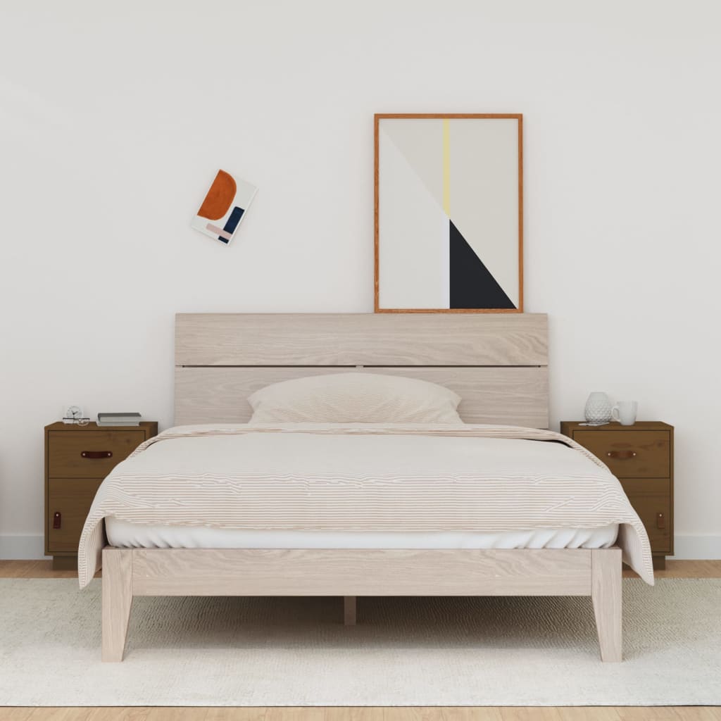 Noptiere, 2 buc, maro miere, 40x34x55 cm, lemn masiv de pin GartenMobel Dekor
