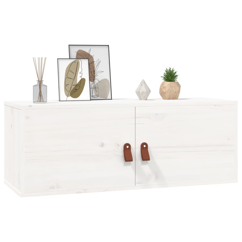 Dulap de perete, alb, 80x30x30 cm, lemn masiv de pin GartenMobel Dekor