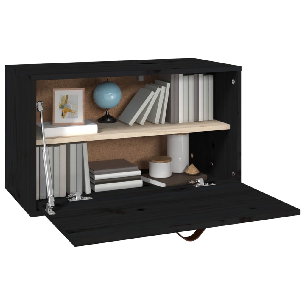 Dulap de perete, negru, 60x30x35 cm, lemn masiv de pin GartenMobel Dekor