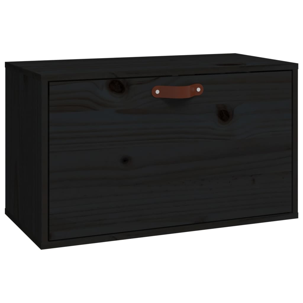 Dulap de perete, negru, 60x30x35 cm, lemn masiv de pin GartenMobel Dekor
