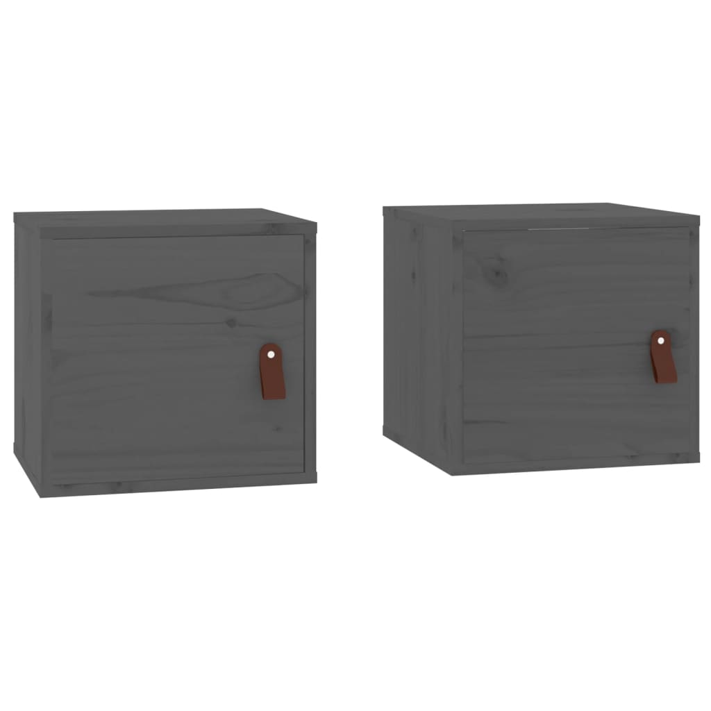 Dulapuri de perete, 2 buc., gri, 31,5x30x30 cm, lemn masiv pin GartenMobel Dekor