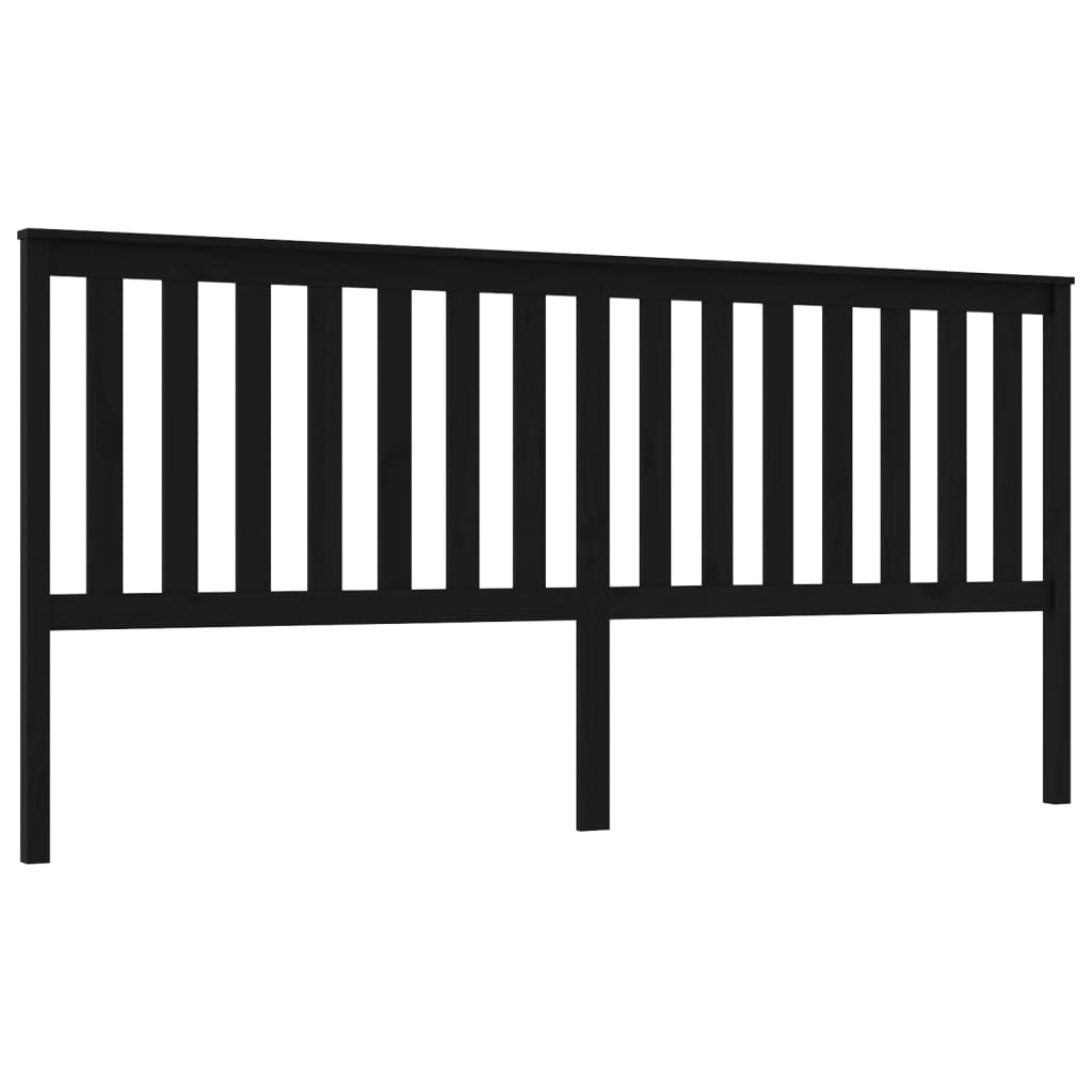 Tăblie de pat, negru, 206x6x101 cm, lemn masiv de pin GartenMobel Dekor