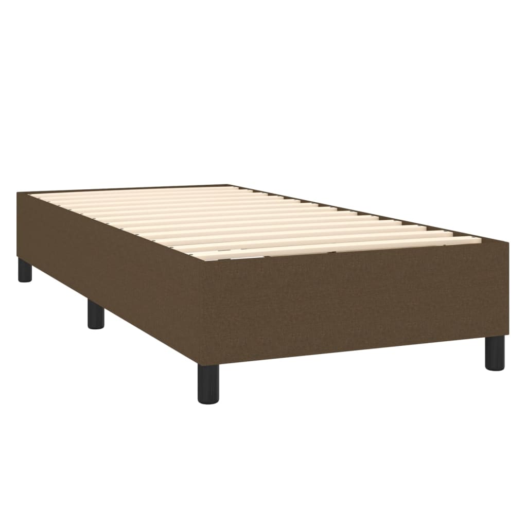 Pat box spring cu saltea, maro închis, 90x200 cm, textil GartenMobel Dekor