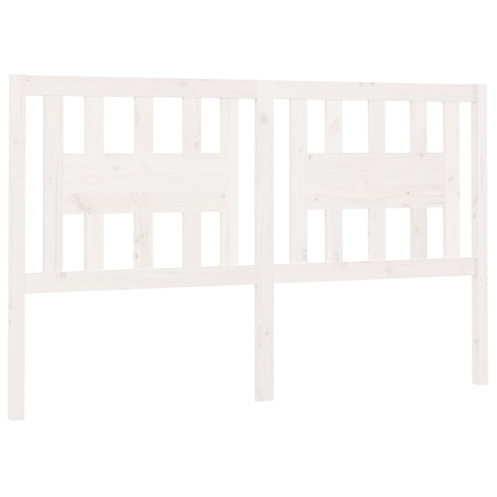 Tăblie de pat, alb, 126x4x100 cm, lemn masiv de pin GartenMobel Dekor