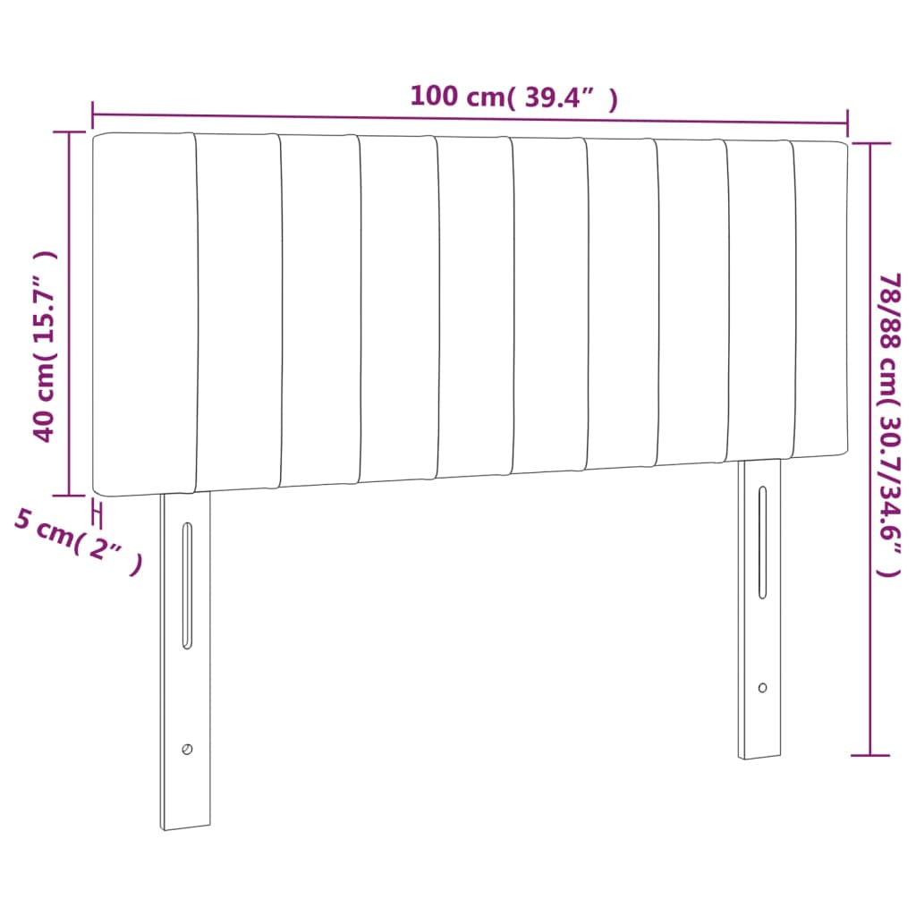 Tăblie de pat, gri închis, 100x5x78/88 cm, catifea GartenMobel Dekor