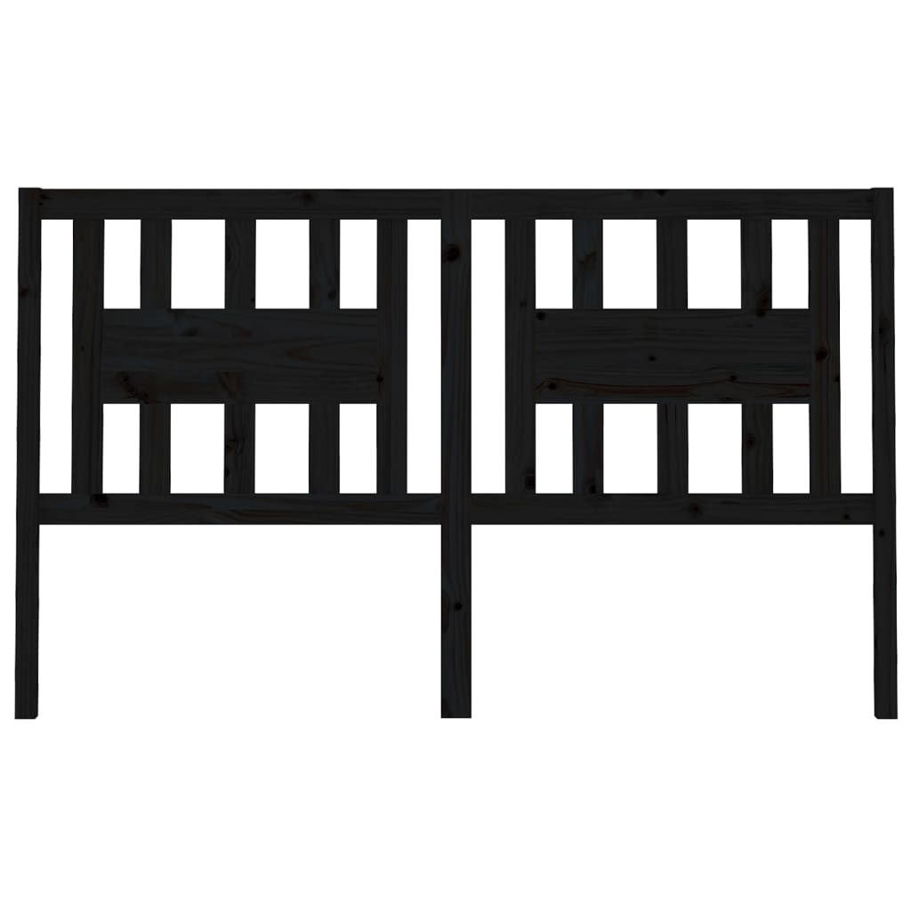 Tăblie de pat, negru, 126x4x100 cm, lemn masiv de pin GartenMobel Dekor