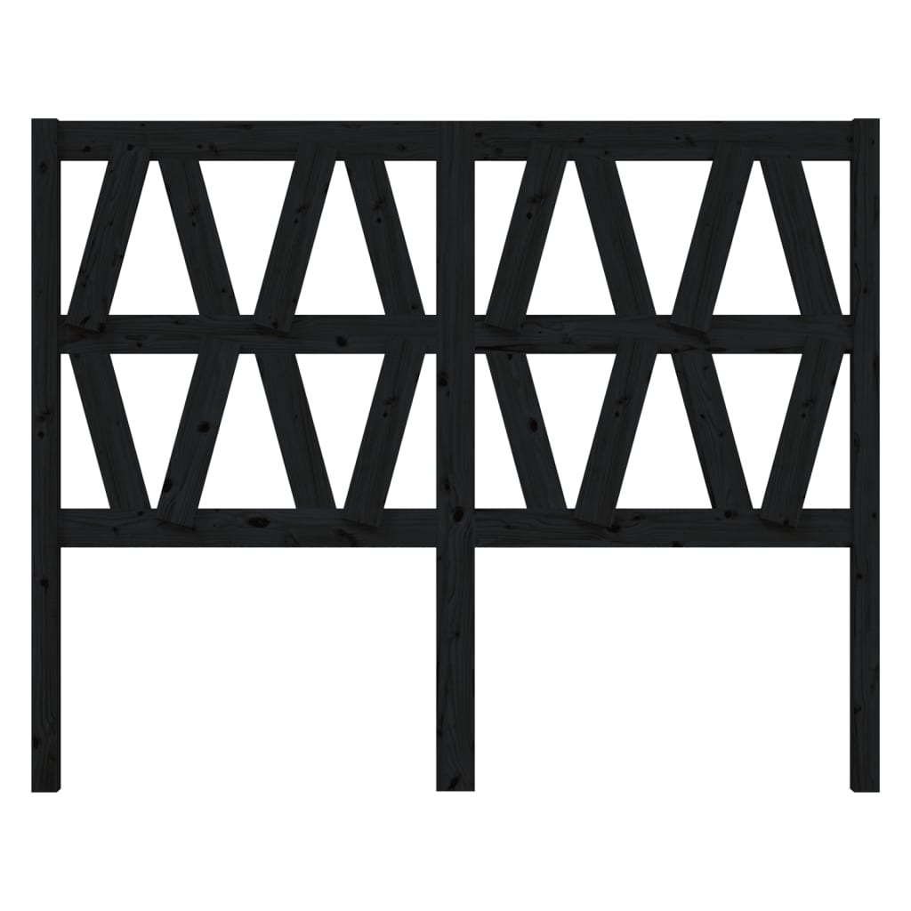 Tăblie de pat, negru, 146x4x100 cm, lemn masiv de pin GartenMobel Dekor