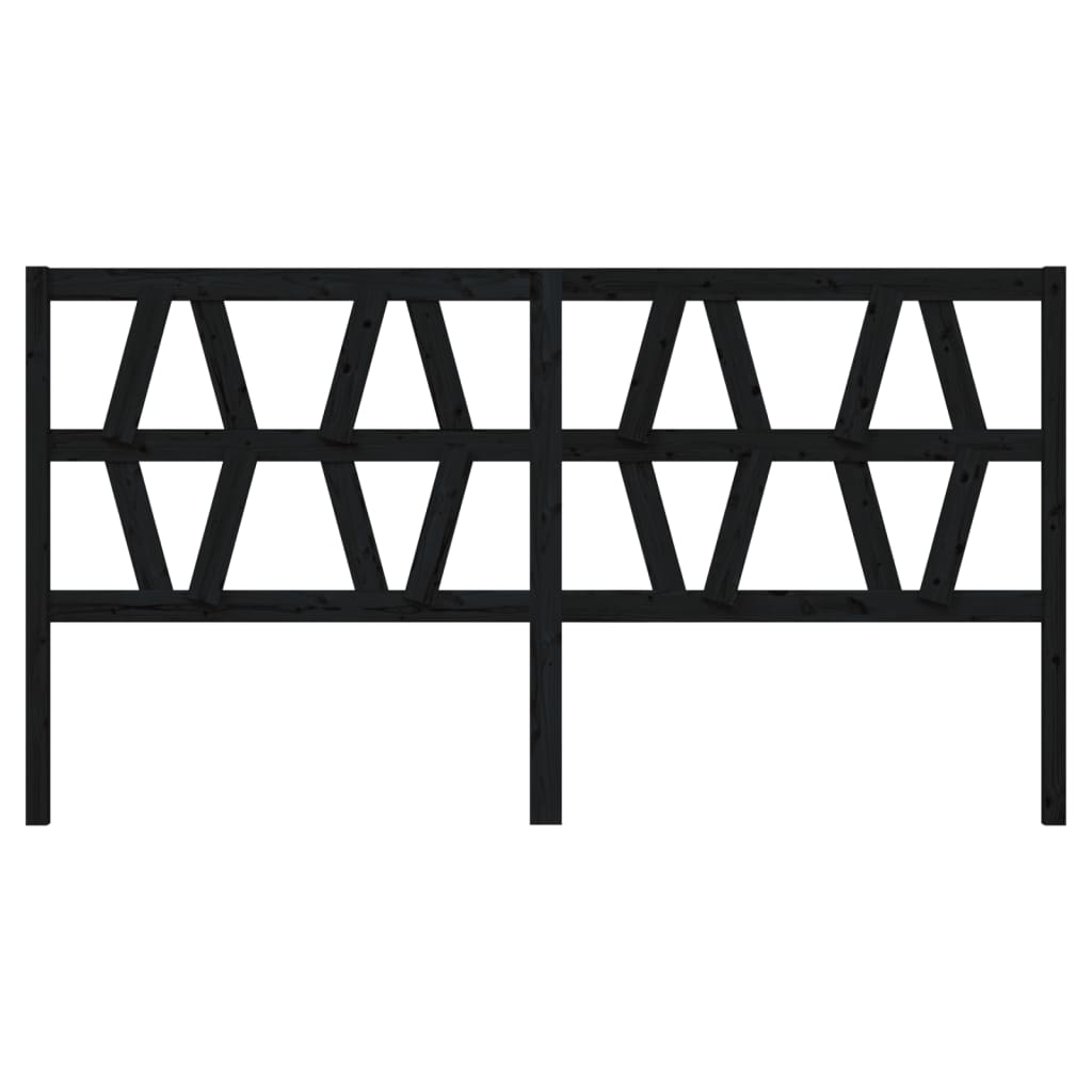 Tăblie de pat, negru, 206x4x100 cm, lemn masiv de pin GartenMobel Dekor