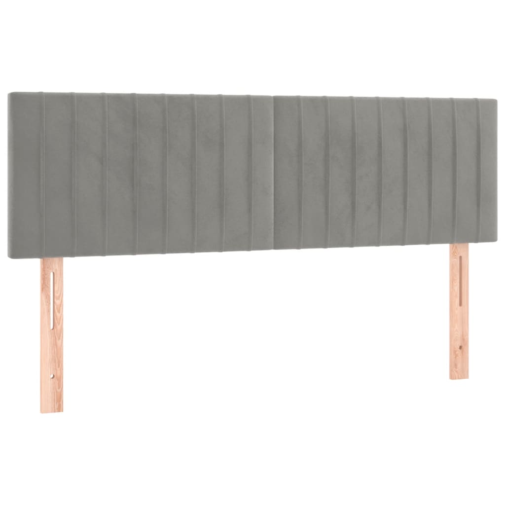 Tăblii de pat, 2 buc., gri deschis, 72x5x78/88 cm, catifea GartenMobel Dekor