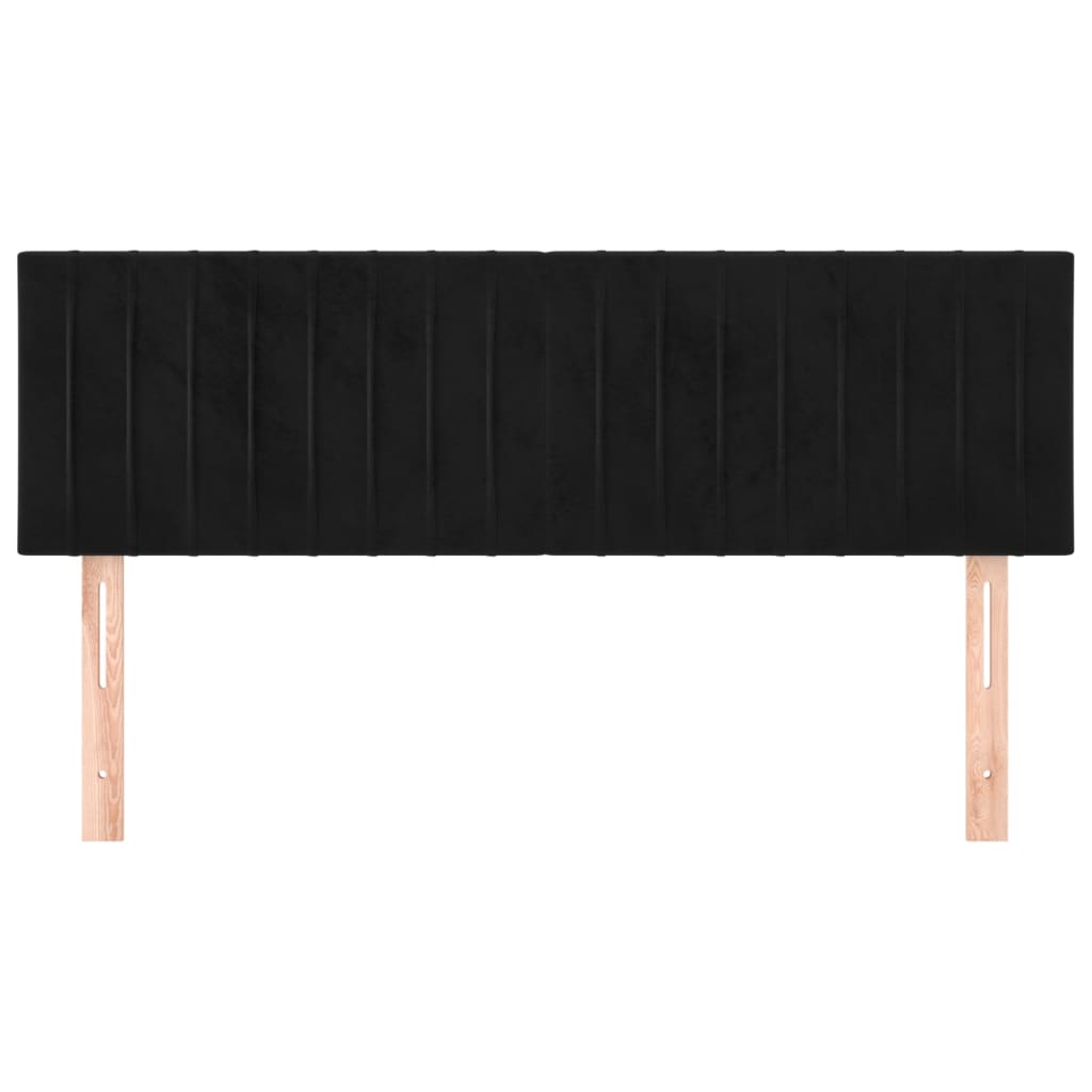 Tăblii de pat, 2 buc., negru, 72x5x78/88 cm, catifea GartenMobel Dekor