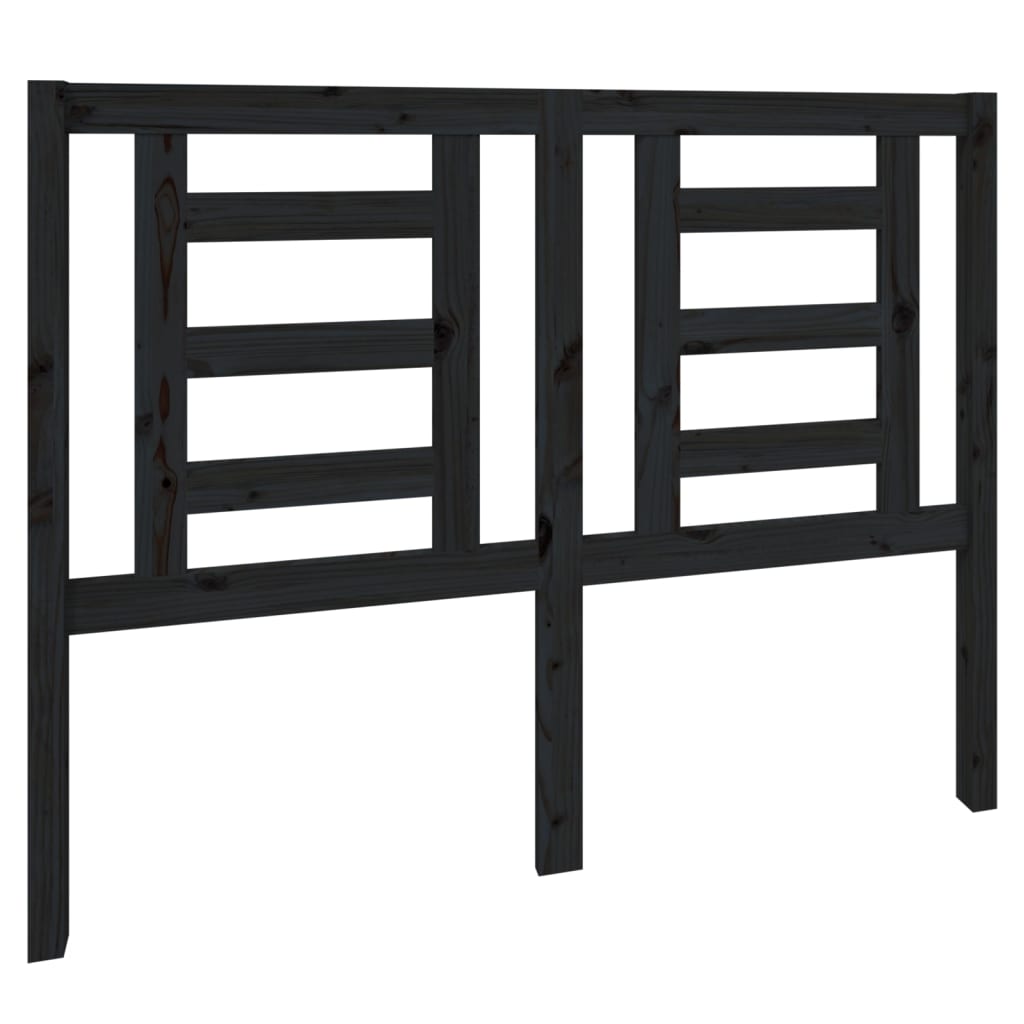 Tăblie de pat, negru, 126x4x100 cm, lemn masiv de pin GartenMobel Dekor