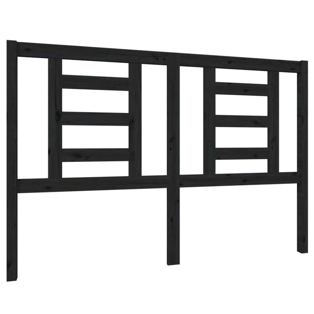 Tăblie de pat, negru, 146x4x100 cm, lemn masiv de pin GartenMobel Dekor