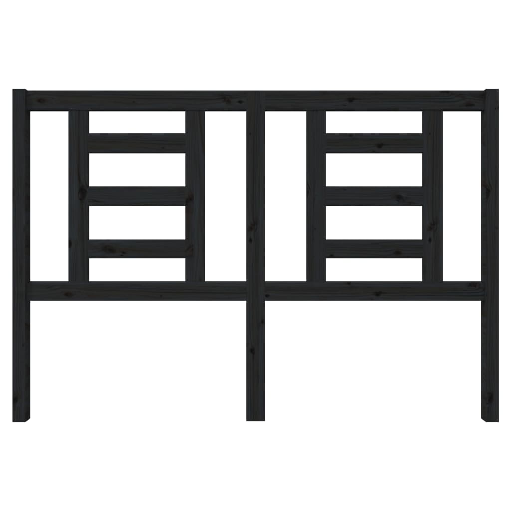 Tăblie de pat, negru, 146x4x100 cm, lemn masiv de pin GartenMobel Dekor