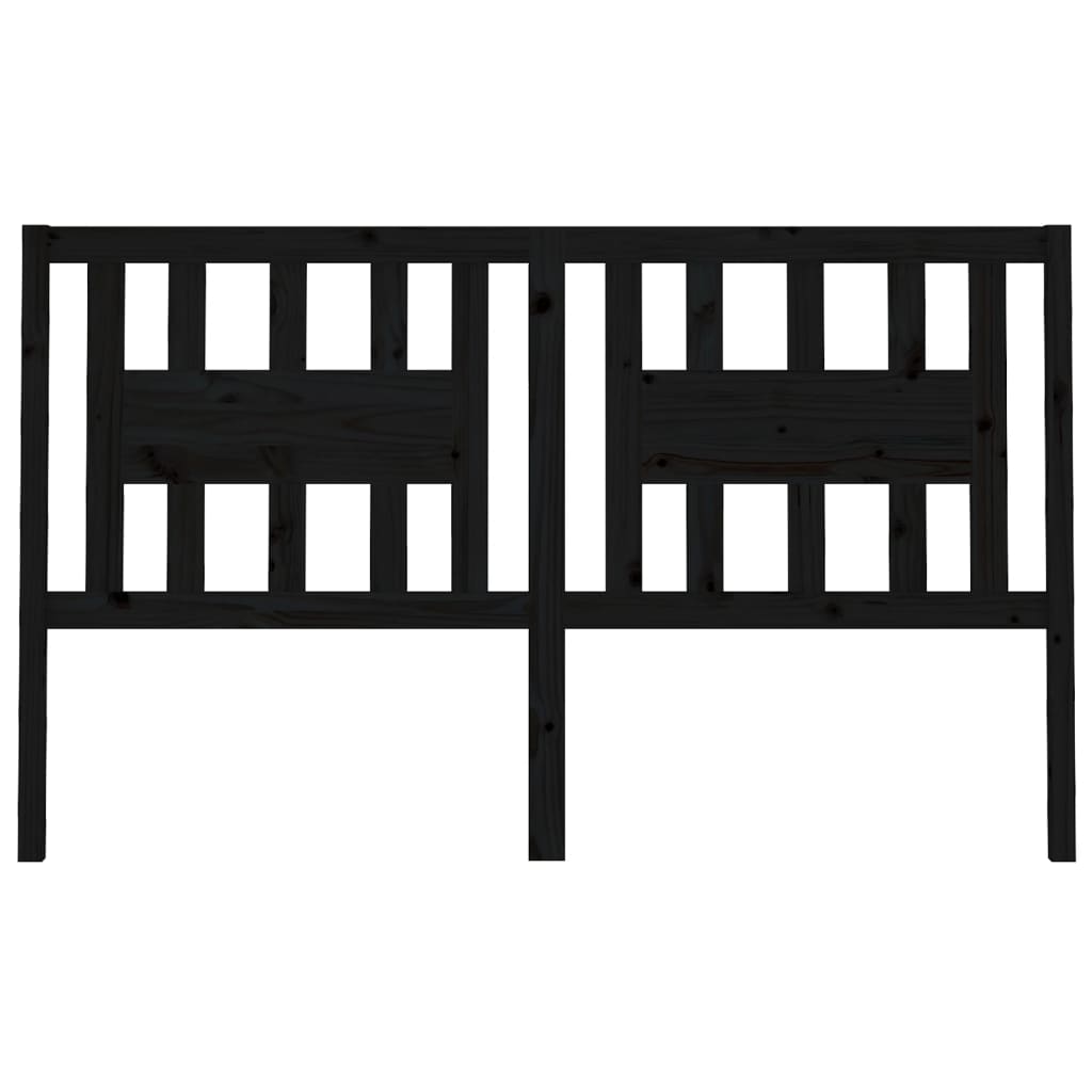 Tăblie de pat, negru, 206x4x100 cm, lemn masiv de pin GartenMobel Dekor