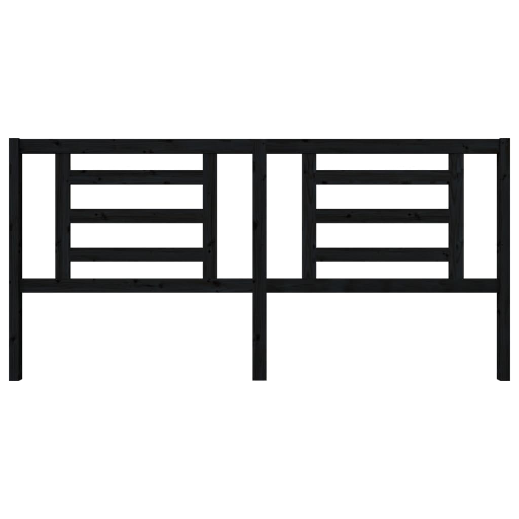 Tăblie de pat, negru, 206x4x100 cm, lemn masiv de pin GartenMobel Dekor