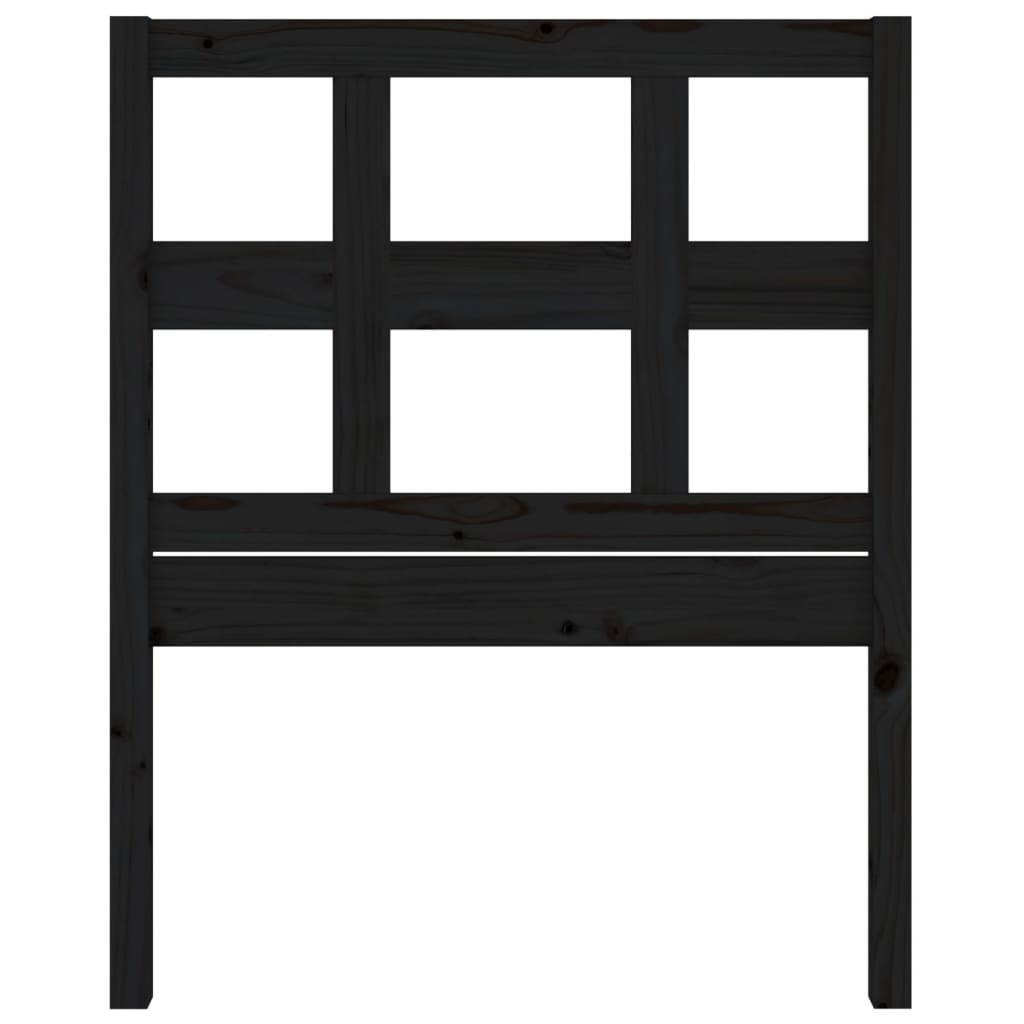 Tăblie de pat, negru, 80,5x4x100 cm, lemn masiv de pin GartenMobel Dekor