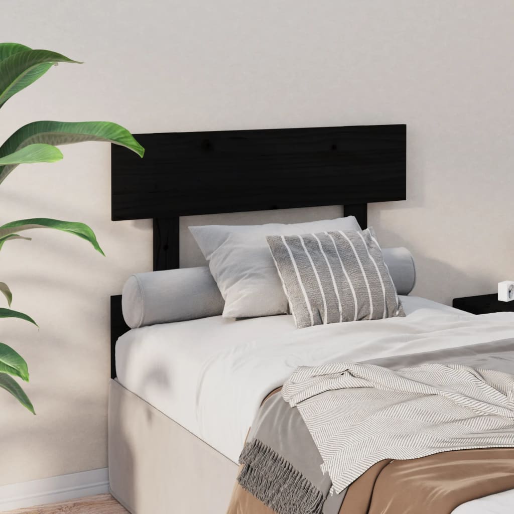 Tăblie de pat, negru, 93,5x3x81 cm, lemn masiv de pin GartenMobel Dekor