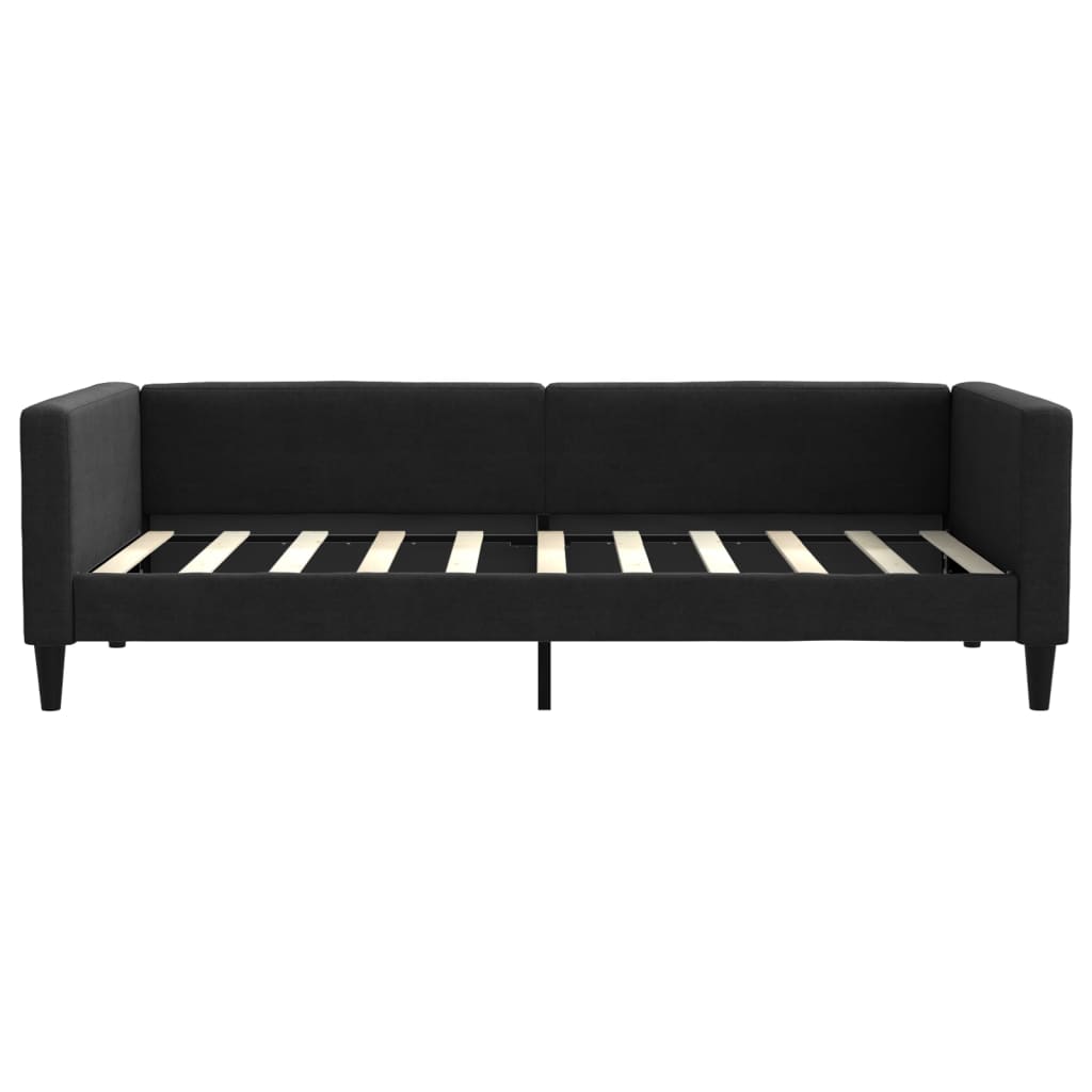 Pat de zi cu saltea, negru, 90x190 cm, textil GartenMobel Dekor
