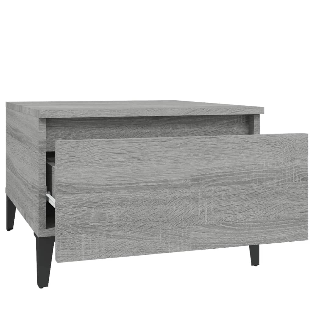 Mese laterale 2 buc. gri sonoma 50x46x35 cm lemn compozit GartenMobel Dekor