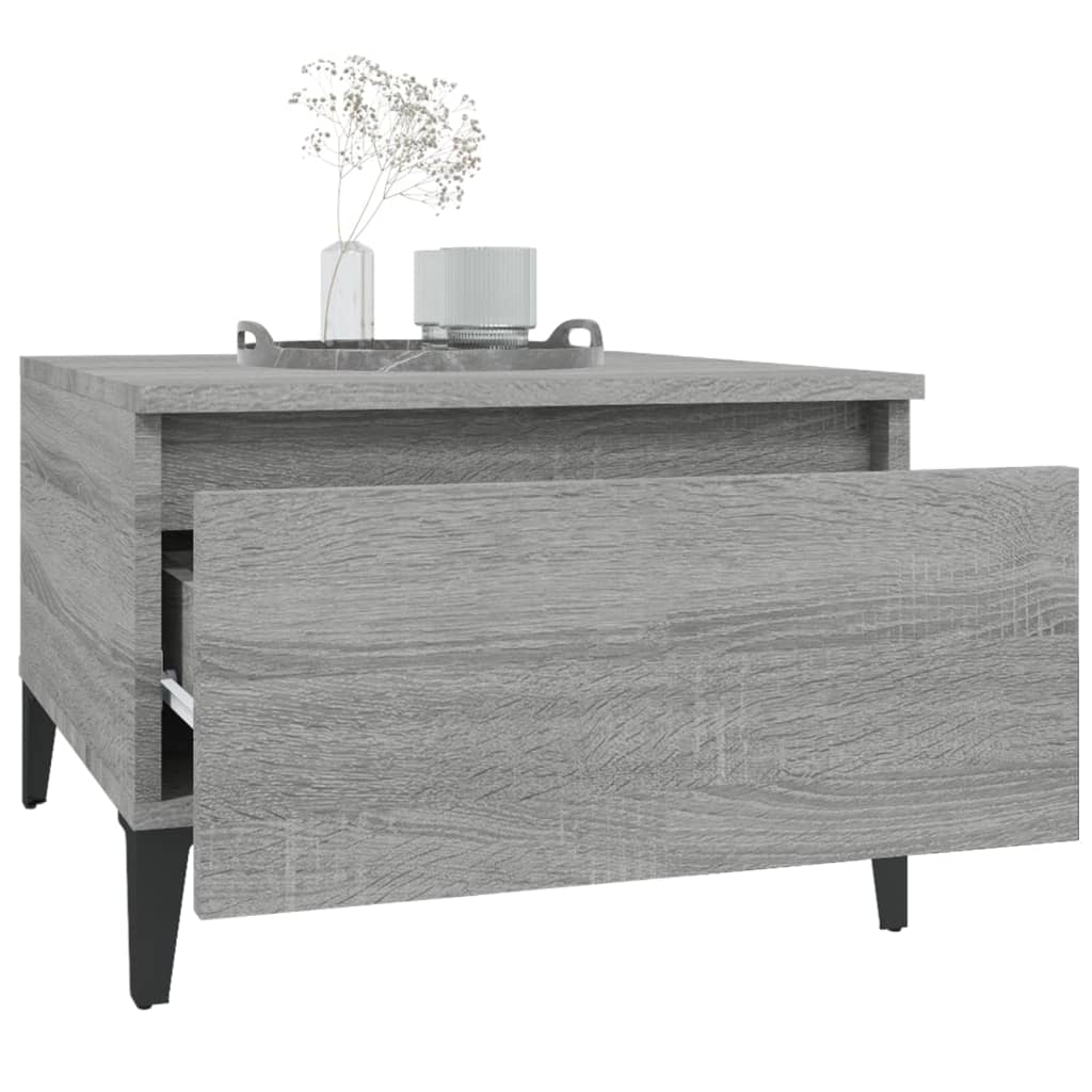 Mese laterale 2 buc. gri sonoma 50x46x35 cm lemn compozit GartenMobel Dekor