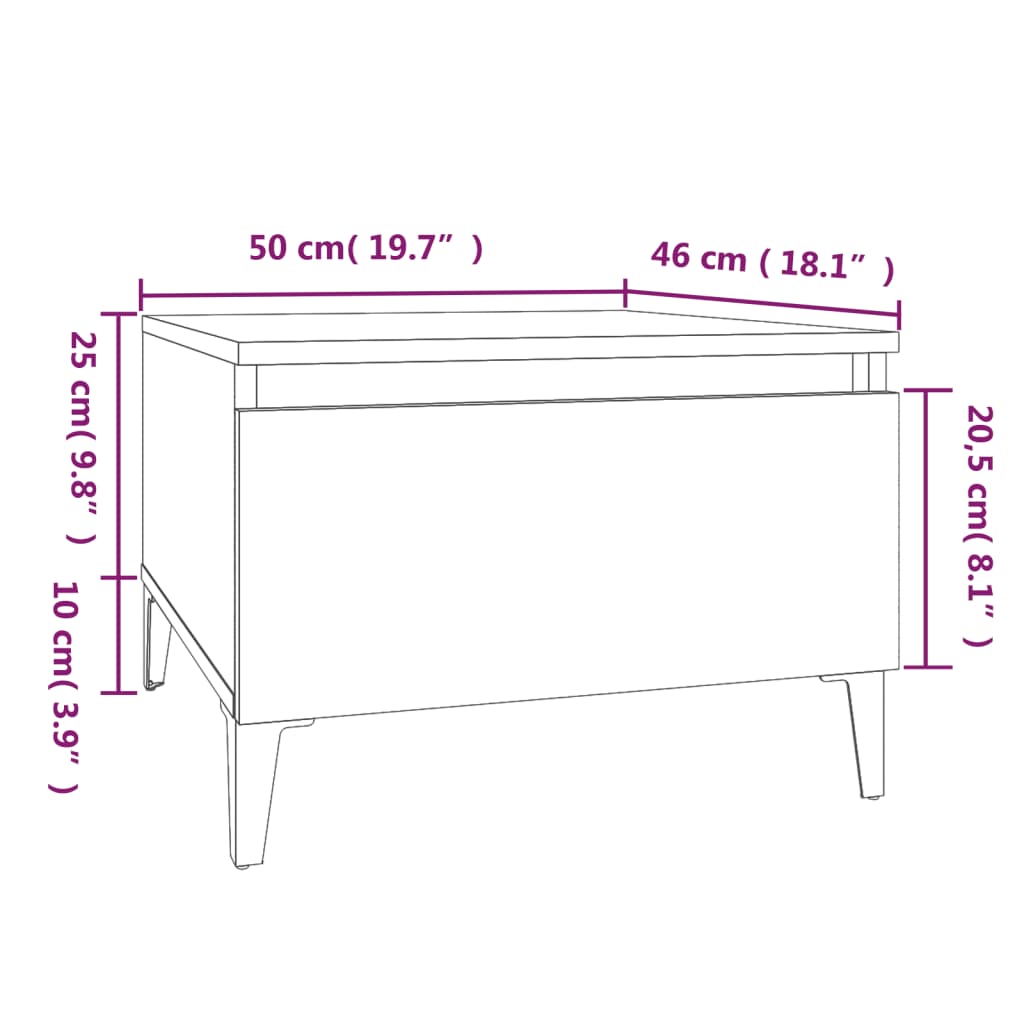 Mese laterale 2 buc. gri sonoma 50x46x35 cm lemn compozit GartenMobel Dekor