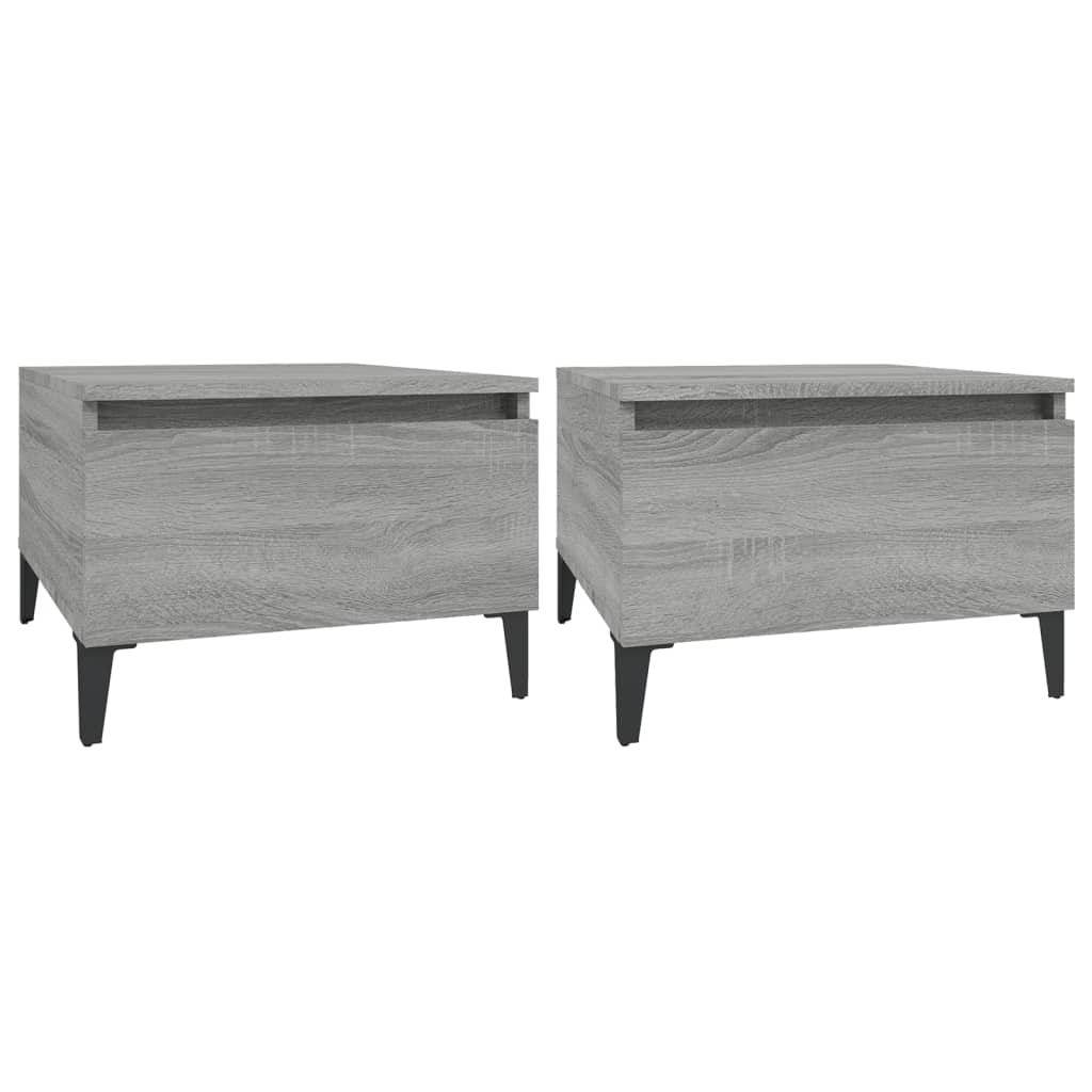 Mese laterale 2 buc. gri sonoma 50x46x35 cm lemn compozit GartenMobel Dekor