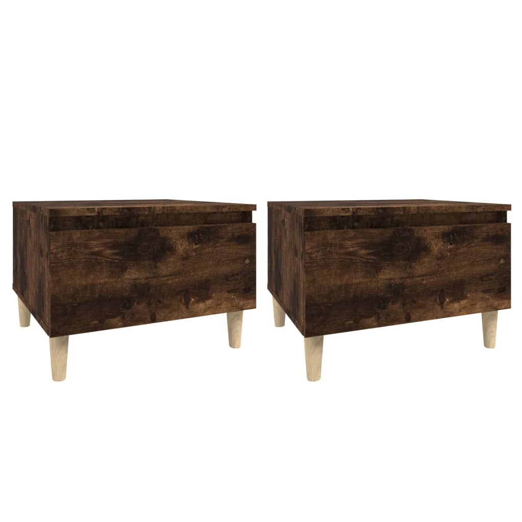 Mese laterale 2 buc. stejar fumuriu 50x46x35 cm lemn compozit GartenMobel Dekor