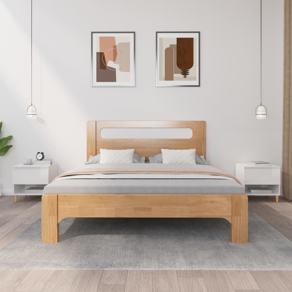 Noptiere, 2 buc., alb extralucios, 50x46x50 cm, lemn prelucrat GartenMobel Dekor