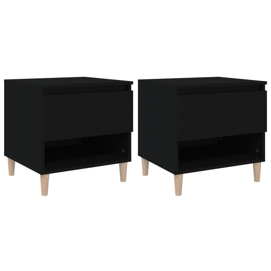 Noptiere, 2 buc., negru, 50x46x50 cm, lemn prelucrat GartenMobel Dekor