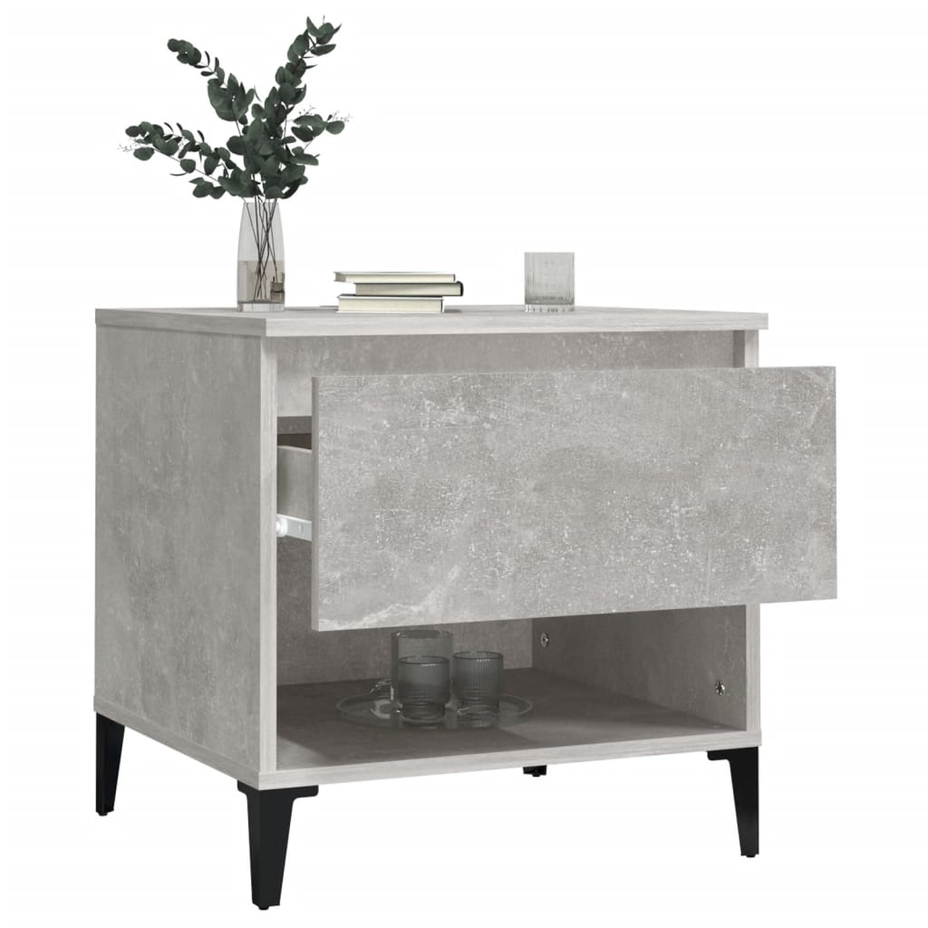 Mese laterale, 2 buc., gri beton, 50x46x50 cm, lemn compozit GartenMobel Dekor