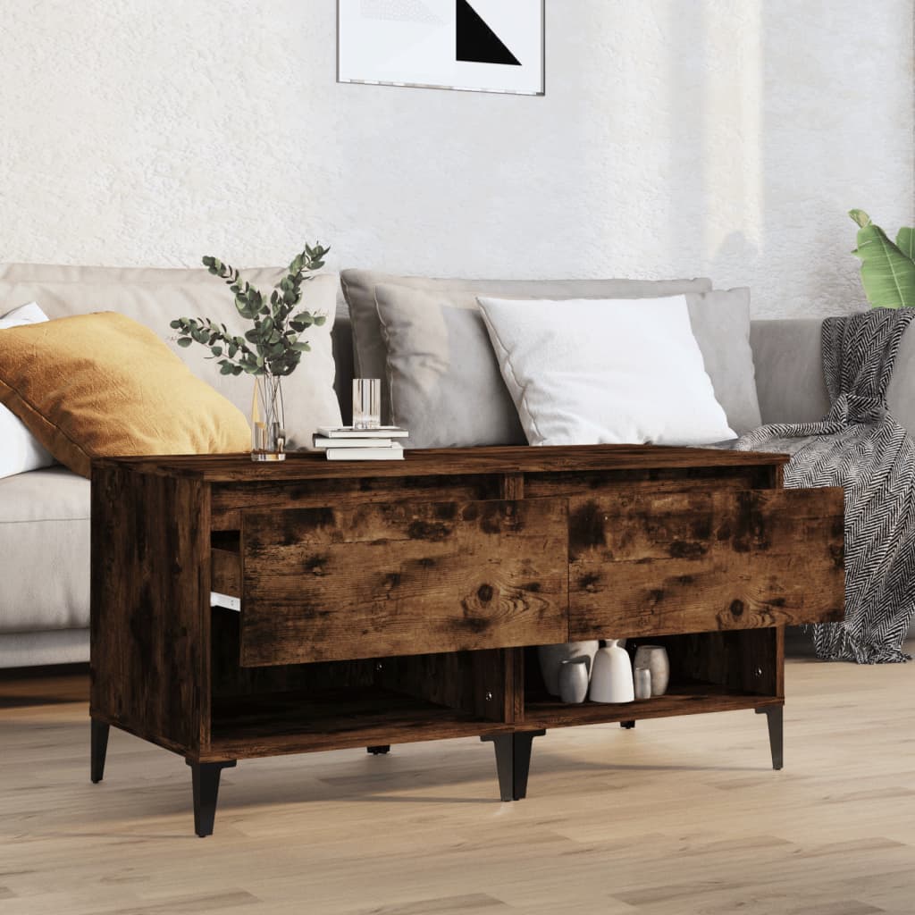 Mese laterale 2 buc. stejar fumuriu 50x46x50 cm lemn compozit GartenMobel Dekor