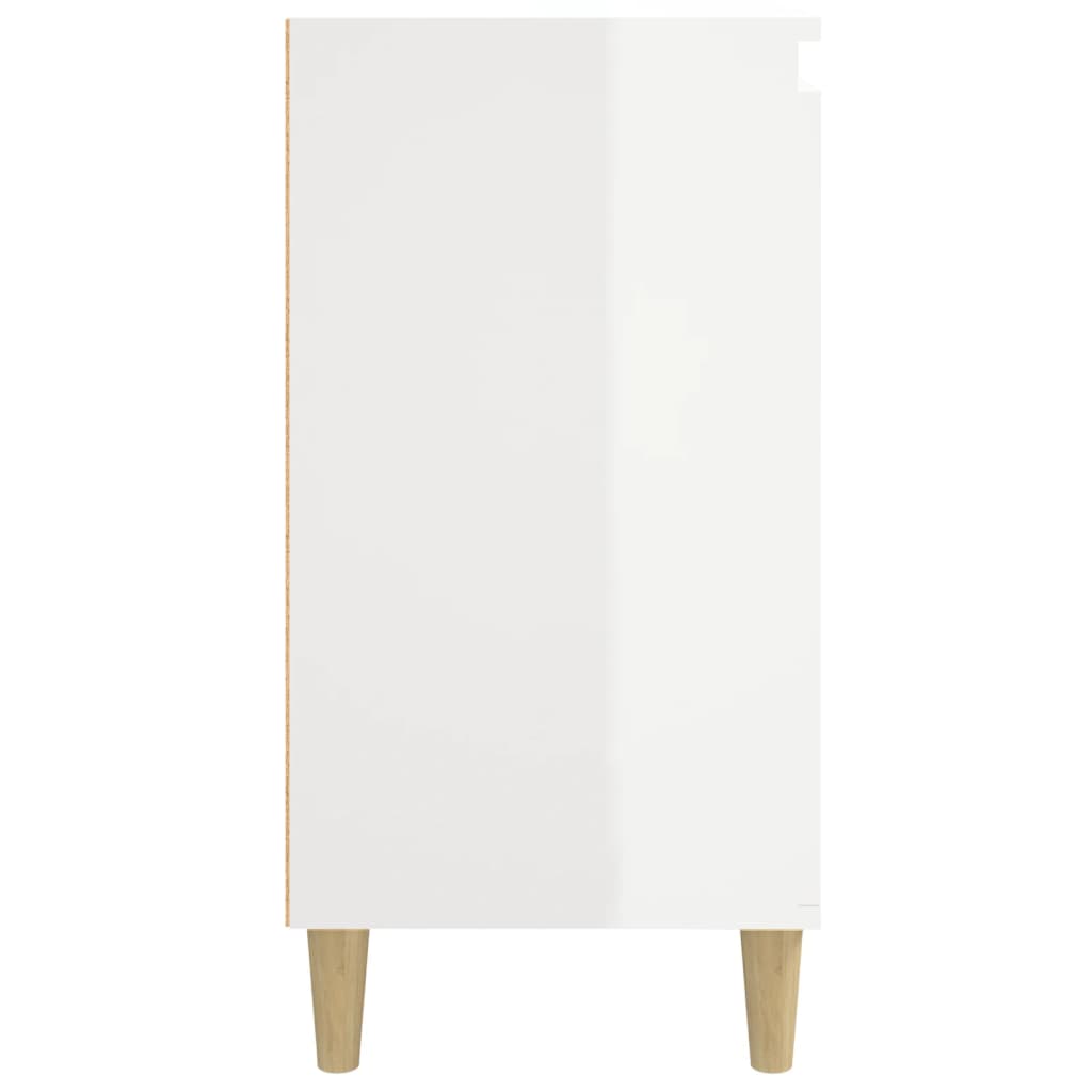 Noptiere, 2 buc., alb extralucios, 40x35x70 cm, lemn prelucrat GartenMobel Dekor