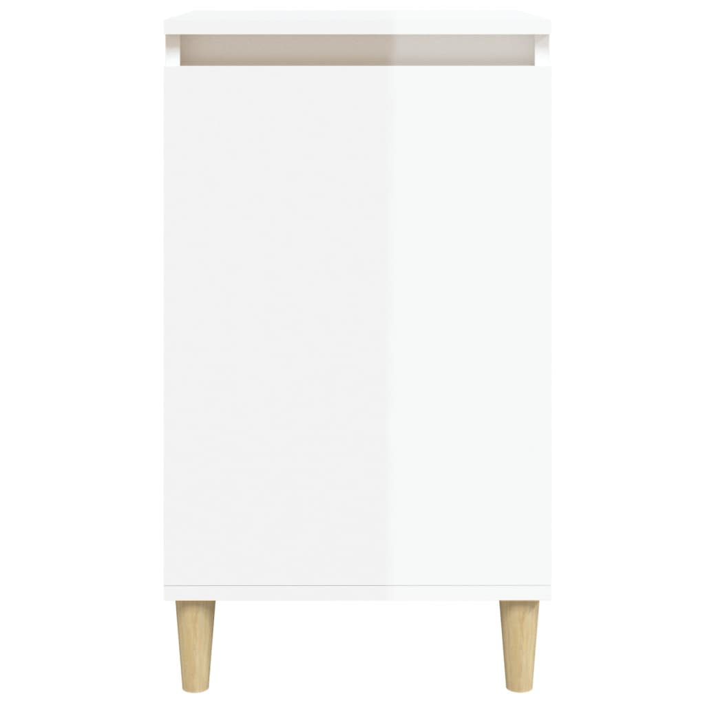 Noptiere, 2 buc., alb extralucios, 40x35x70 cm, lemn prelucrat GartenMobel Dekor